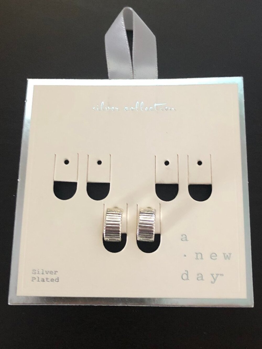 NEW Huggie Hoops Earrings - Silver Plated - A New Day